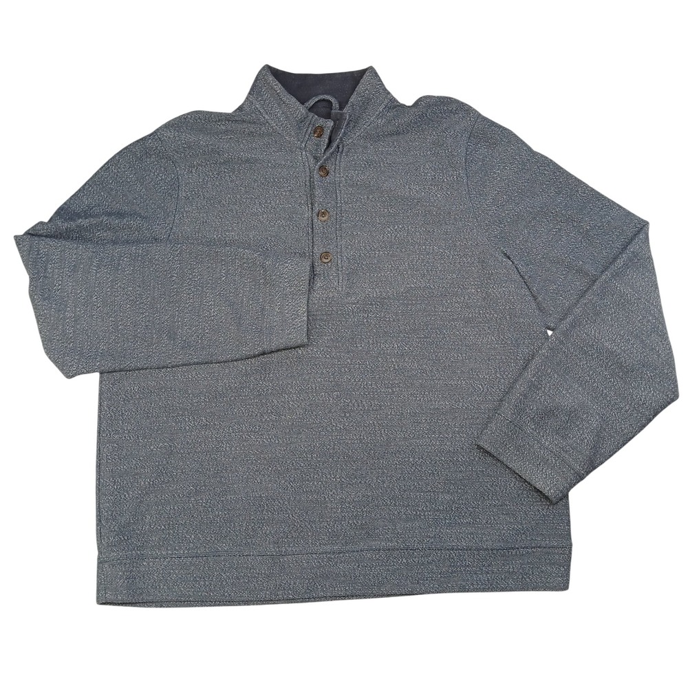 Marine Layer Mens Blue Textured Quarter Button Pullover Sweater XXL 14508